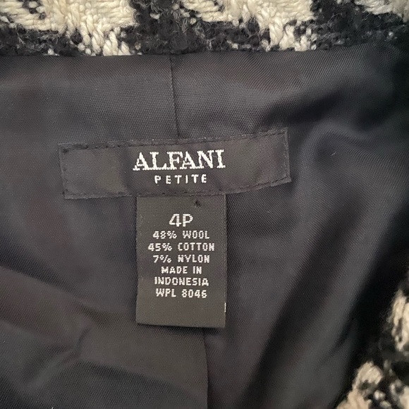 Alfani Petite Classic Houndstooth Tweed Wool Blend Blazer Women’s size 4P - Picture 8 of 14